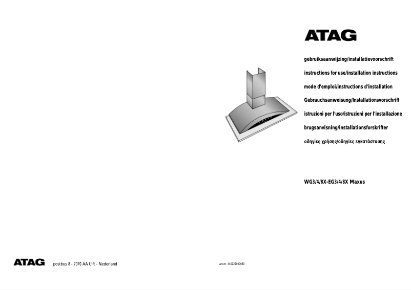 Page 1 de la notice Manuel utilisateur Atag EG411X