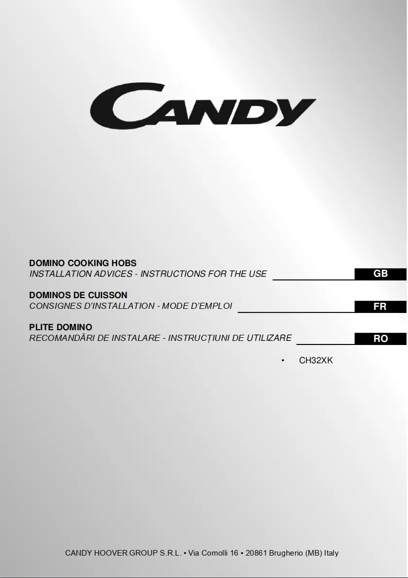 Page 1 de la notice Manuel utilisateur Candy CH32XK