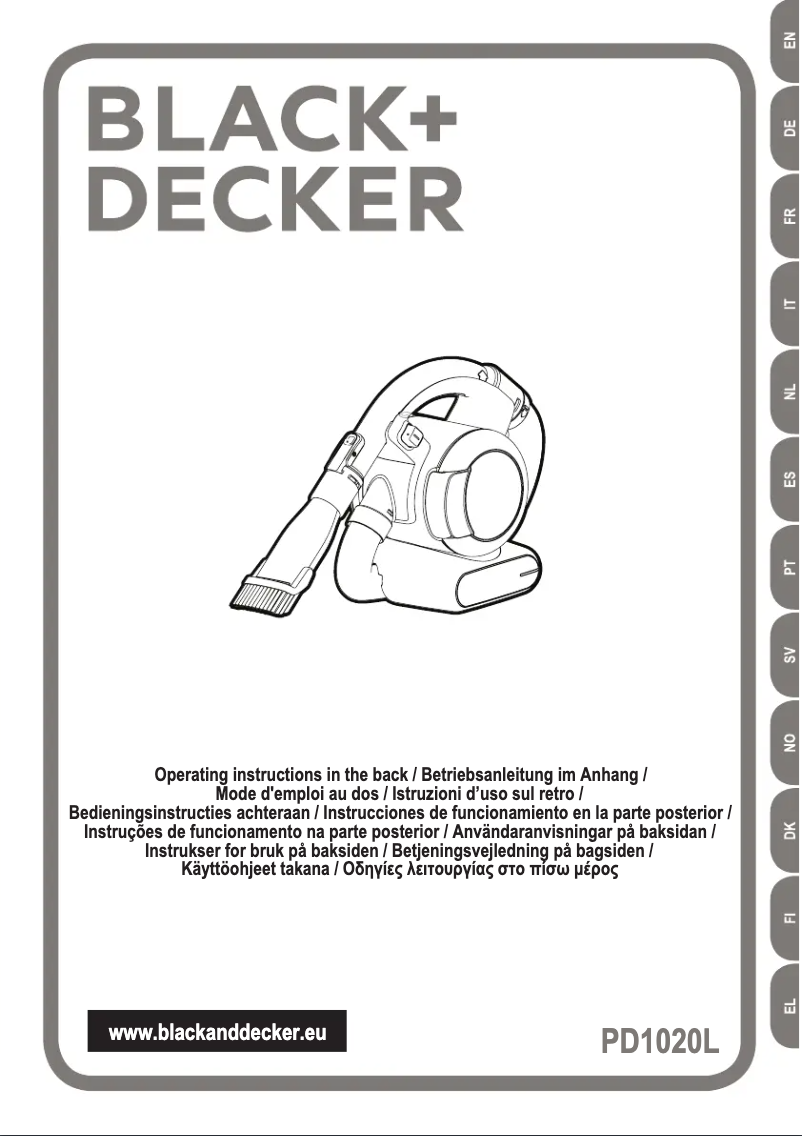 Page 1 de la notice Manuel utilisateur Black & Decker PD1020L