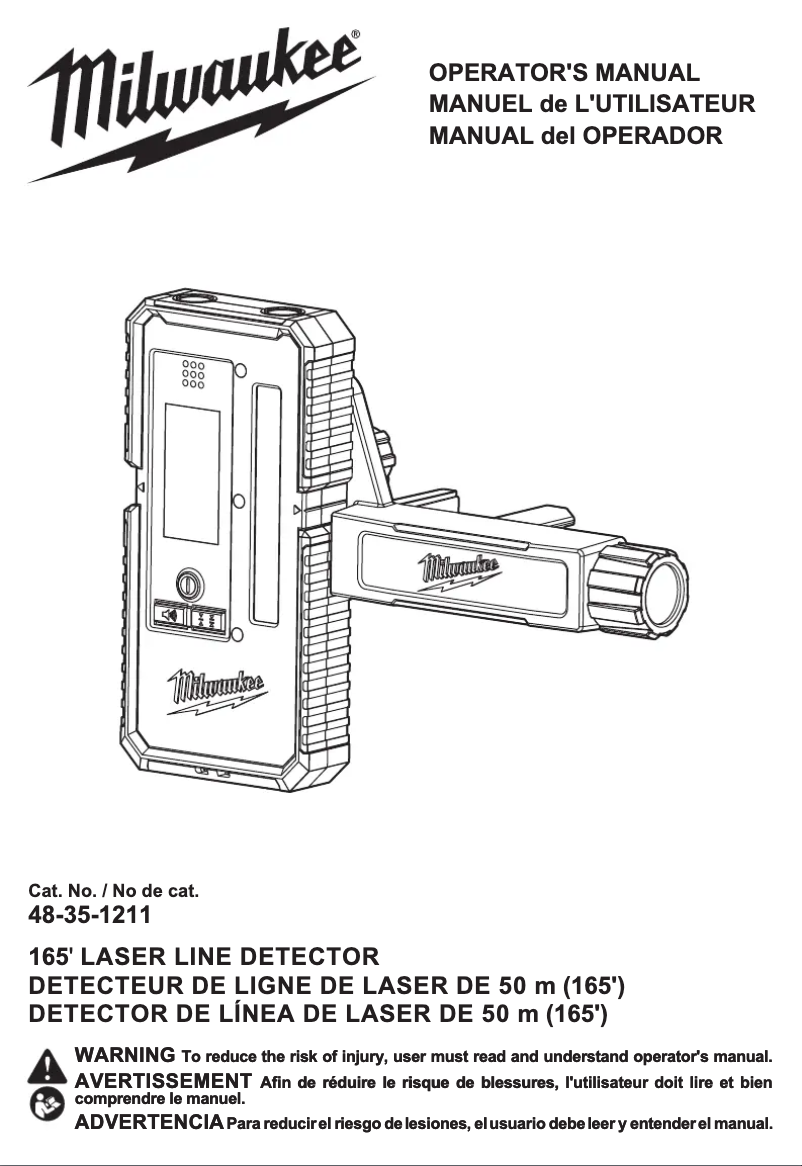 Page 1 de la notice Manuel utilisateur Milwaukee 48-35-1211