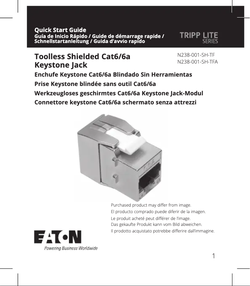 Page 1 de la notice Manuel utilisateur Tripp Lite N238-001-SH-TF