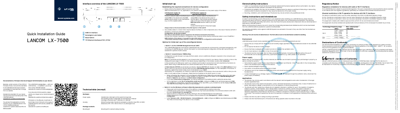 Page 1 of the manual Installation Guide Lancom LX-7500