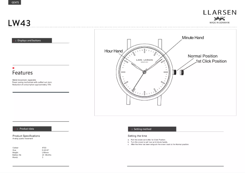Page 1 de la notice Manuel utilisateur Lars Larsen NIKOLAJ 143SWSM