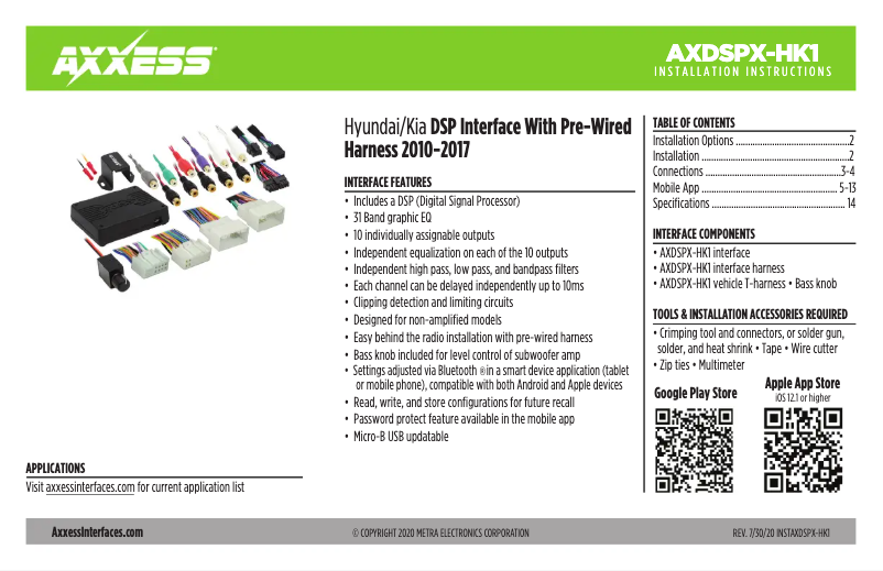Page 1 of the manual User Manual AXESS AXDSPX-HK1