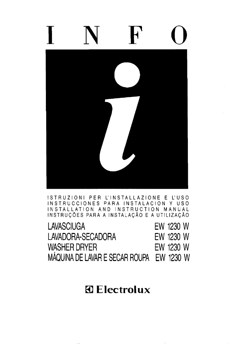 Page 1 de la notice Manuel utilisateur Electrolux EW 1230W