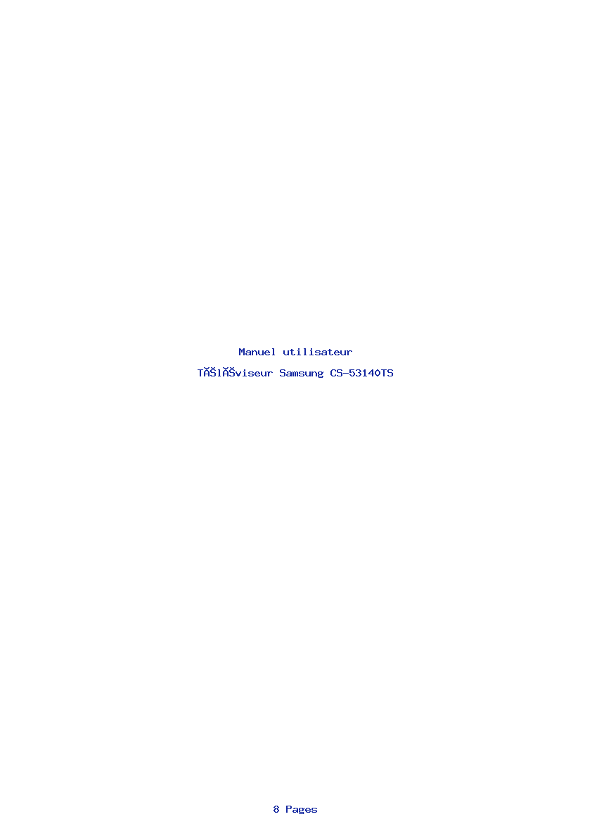 Page 1 de la notice Manuel utilisateur Samsung CS-53140TS