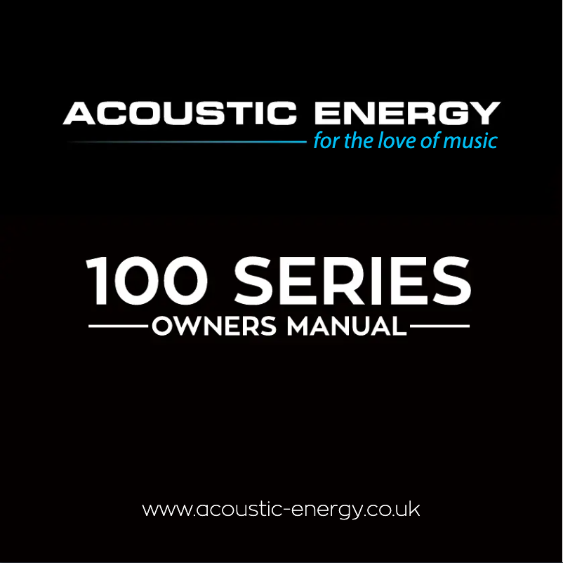 Page 1 de la notice Manuel utilisateur Acoustic Energy 103