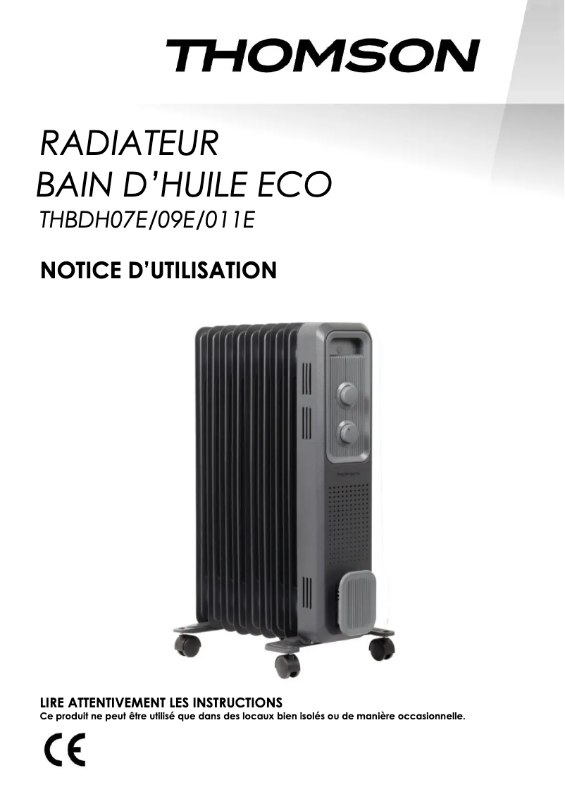 Page 1 de la notice Manuel utilisateur Thomson THBDH11E