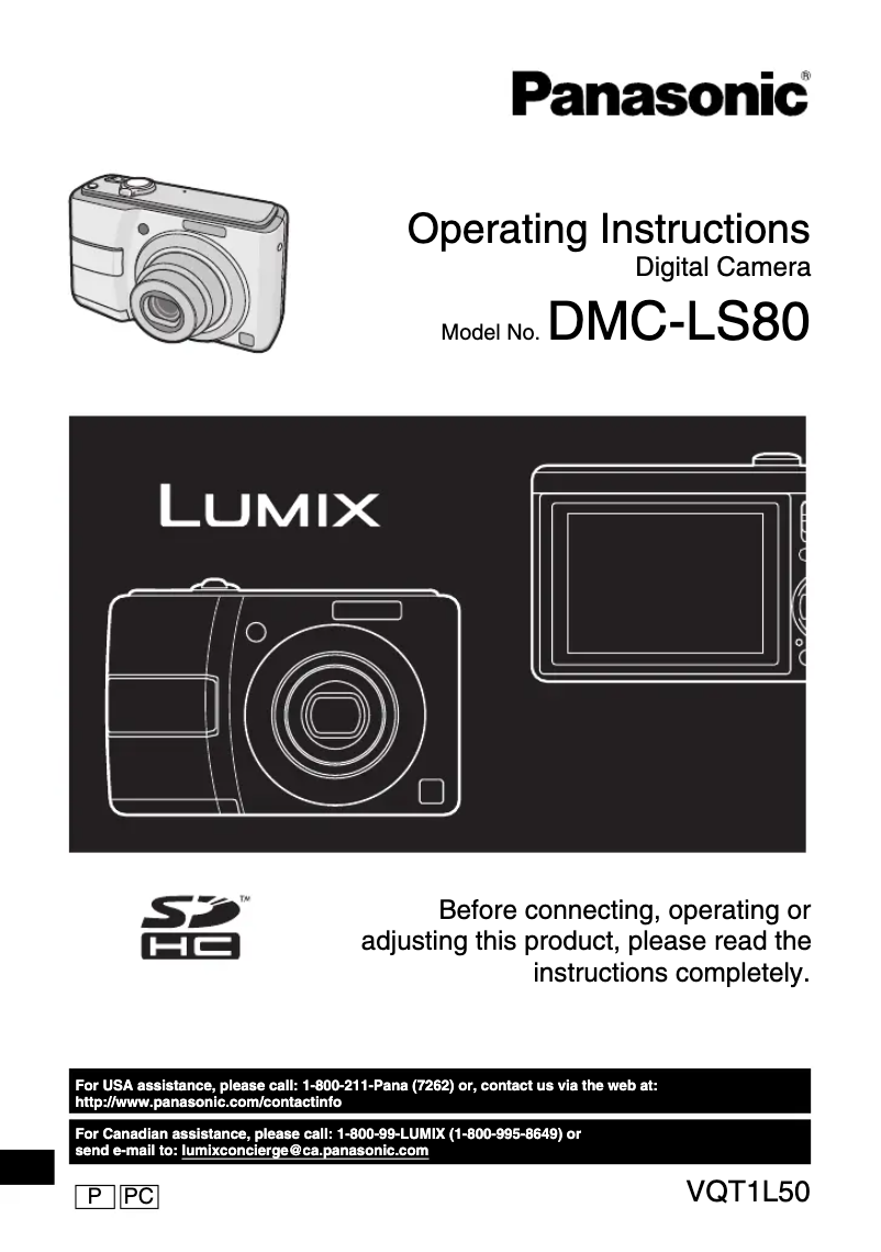 Page 1 of the manual User Manual Panasonic Lumix DMC-LS80