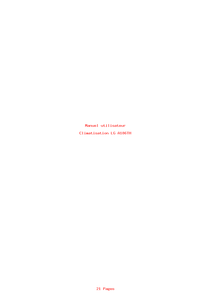 Page 1 de la notice Manuel utilisateur LG A186TH