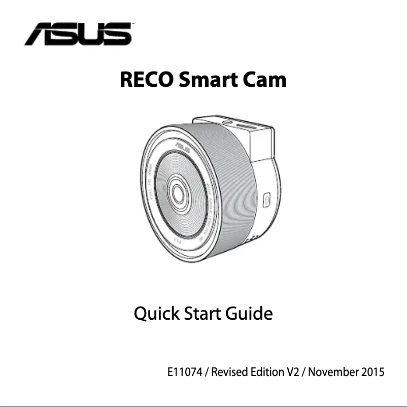 Page 1 de la notice Manuel utilisateur Asus Car Video Reco-SMART