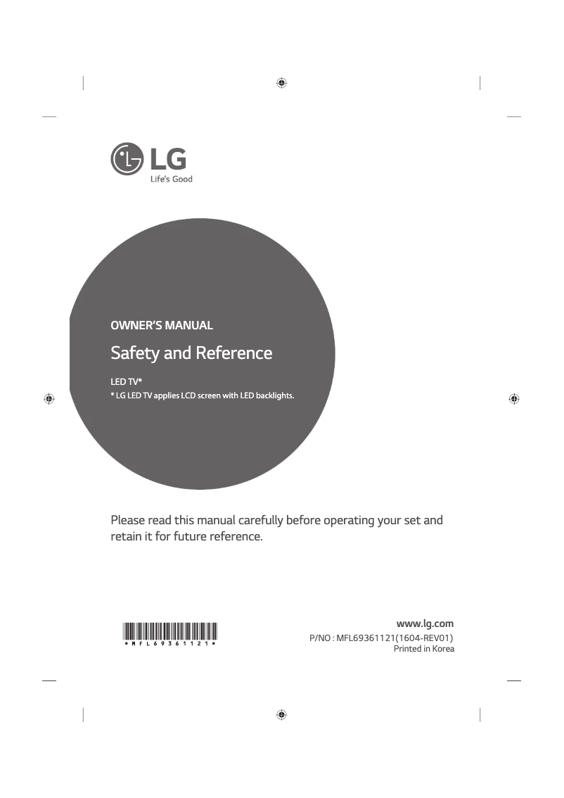 Page 1 of the manual User Manual LG 70UH700V