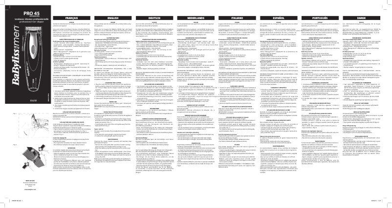 Página 1 del manual Manual de usuario BaByliss PRO 45