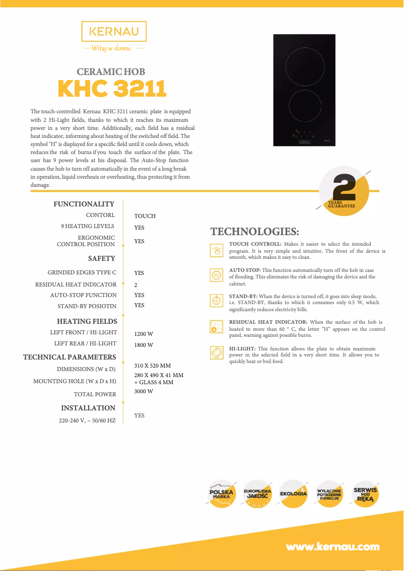 Página 1 del manual Manual de usuario Kernau KHC3211