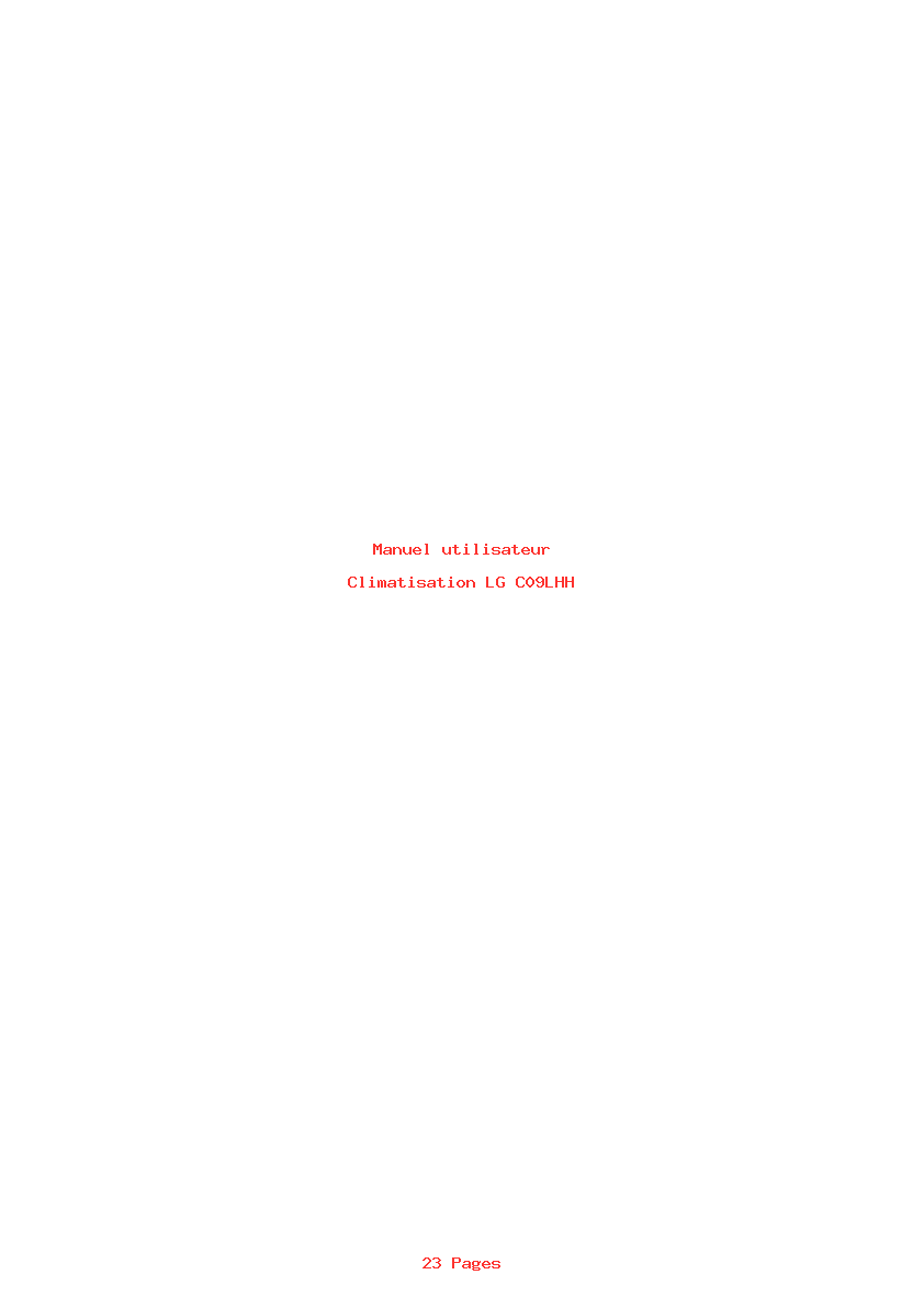 Page 1 de la notice Manuel utilisateur LG C09LHH