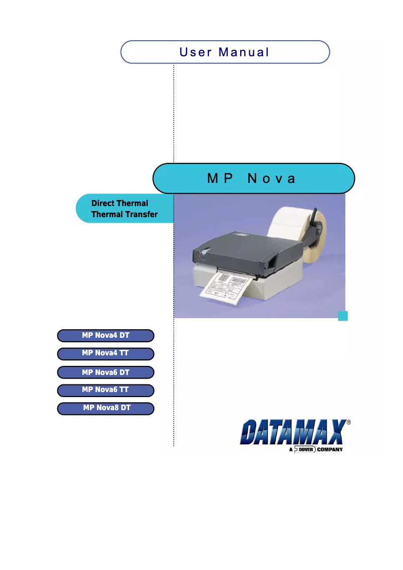Page 1 de la notice Manuel utilisateur Datamax O'Neil Nova4 DT