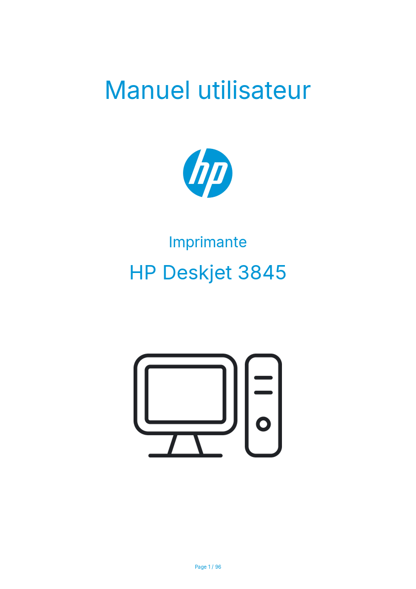 Page 1 de la notice Manuel utilisateur HP Deskjet 3845