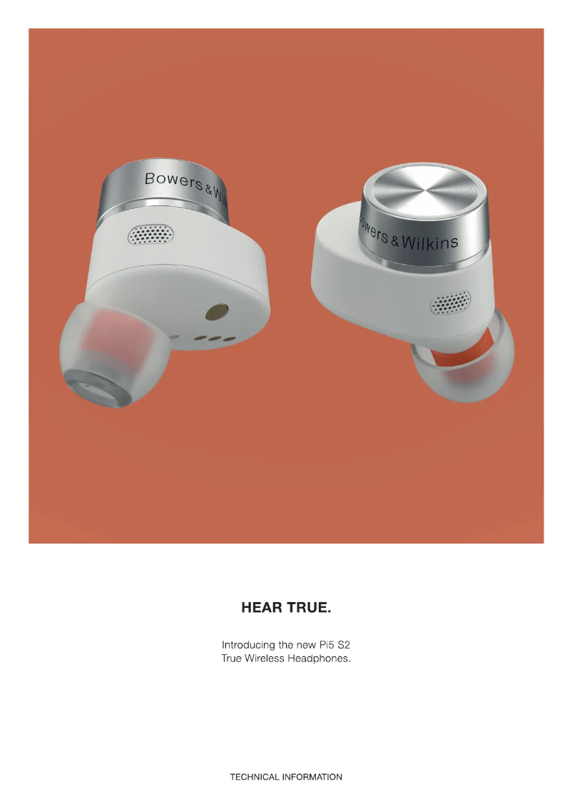 Page 1 of the manual Technical Sheet Bowers & Wilkins Pi5 S2
