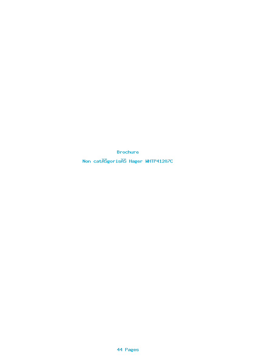 Page 1 de la notice Brochure Hager WHTP41207C