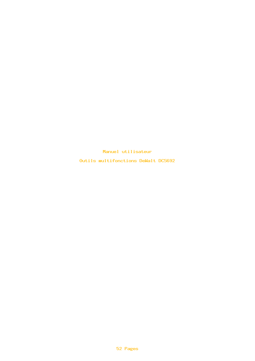 Page 1 de la notice Manuel utilisateur DeWalt DCS692