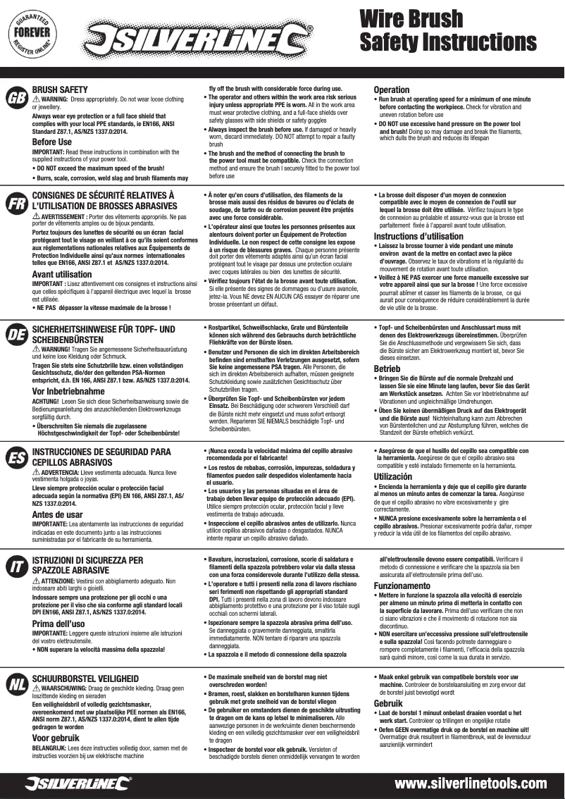 Page 1 de la notice Manuel utilisateur Silverline 828396