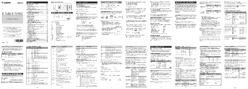 Page 1 de la notice Manuel utilisateur Canon F-719SG