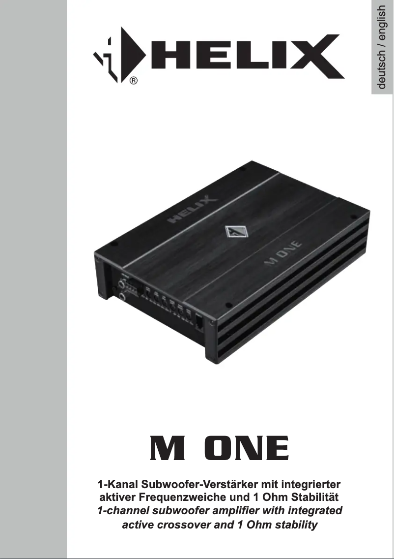 Page 1 of the manual User Manual Helix M ONE