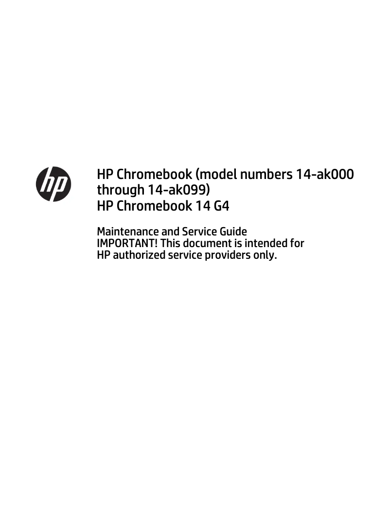 Page n°1 - Manuel d'utilisation et d'entretien HP Chromebook 14