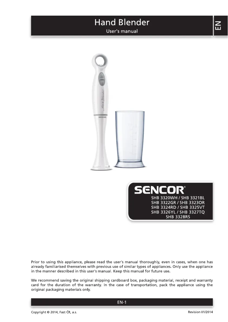 Página 1 del manual Manual de usuario Sencor SHB 3326YL