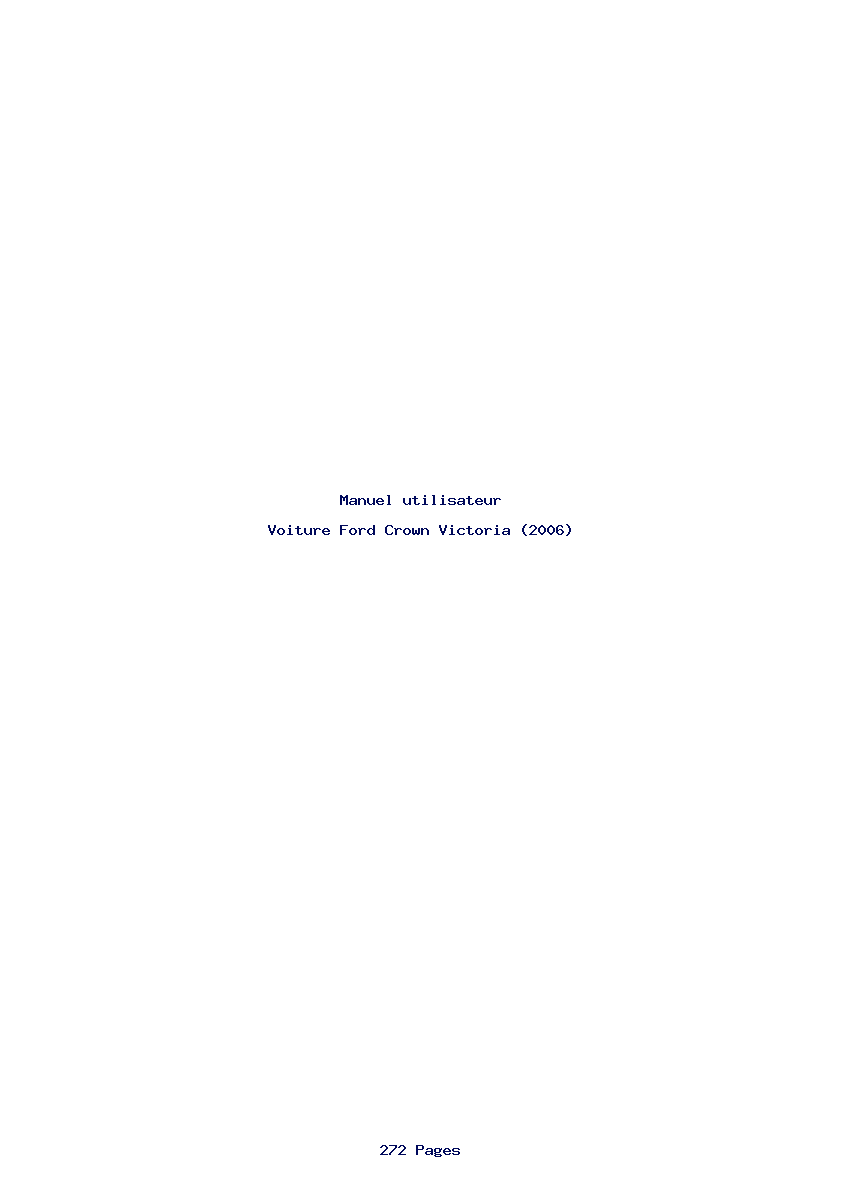 Page 1 de la notice Manuel utilisateur Ford Crown Victoria (2006)