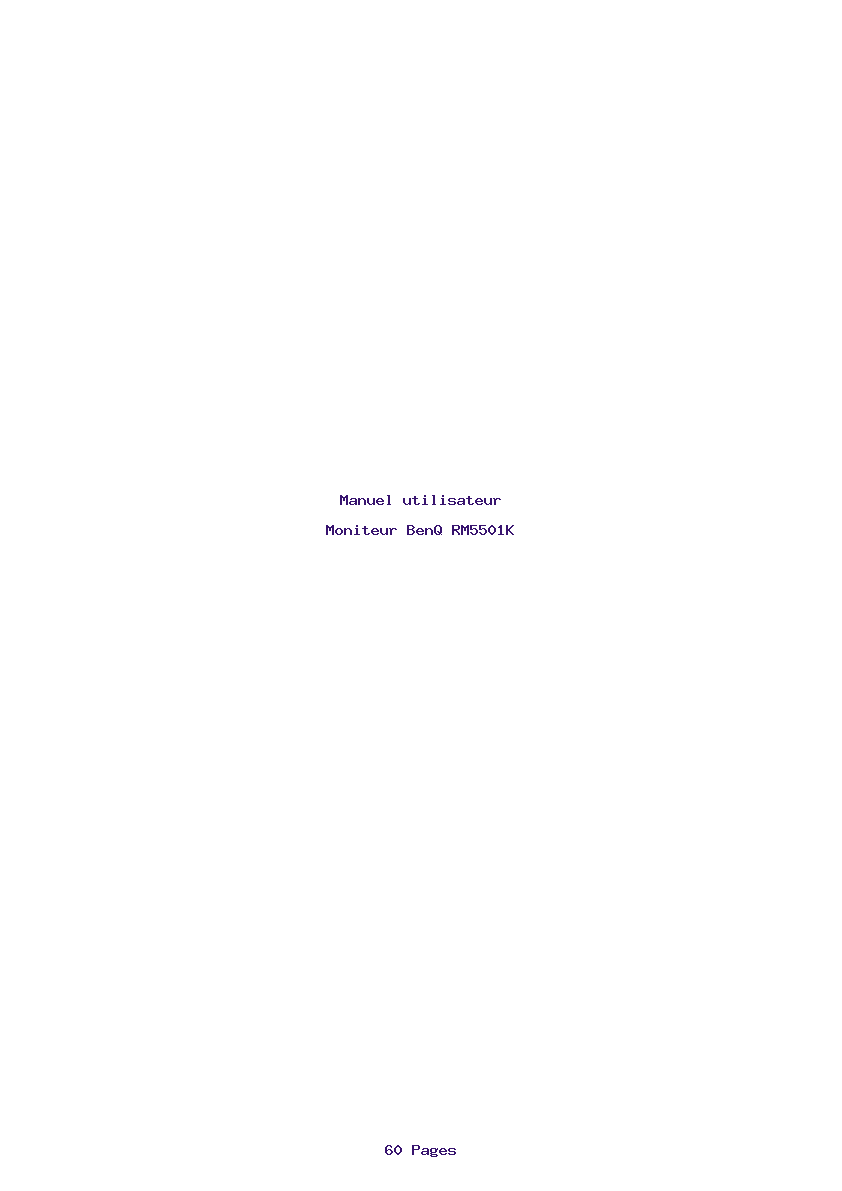 Page 1 de la notice Manuel utilisateur BenQ RM5501K