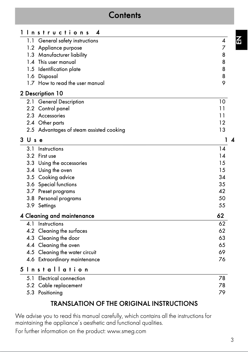 Página 1 del manual Manual de usuario Smeg SFPA6604STNX