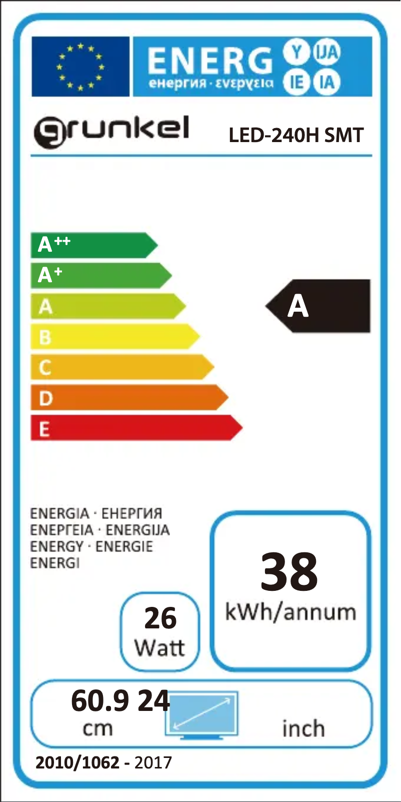 Page 1 de la notice Manuel utilisateur Grunkel LED-240H SMT