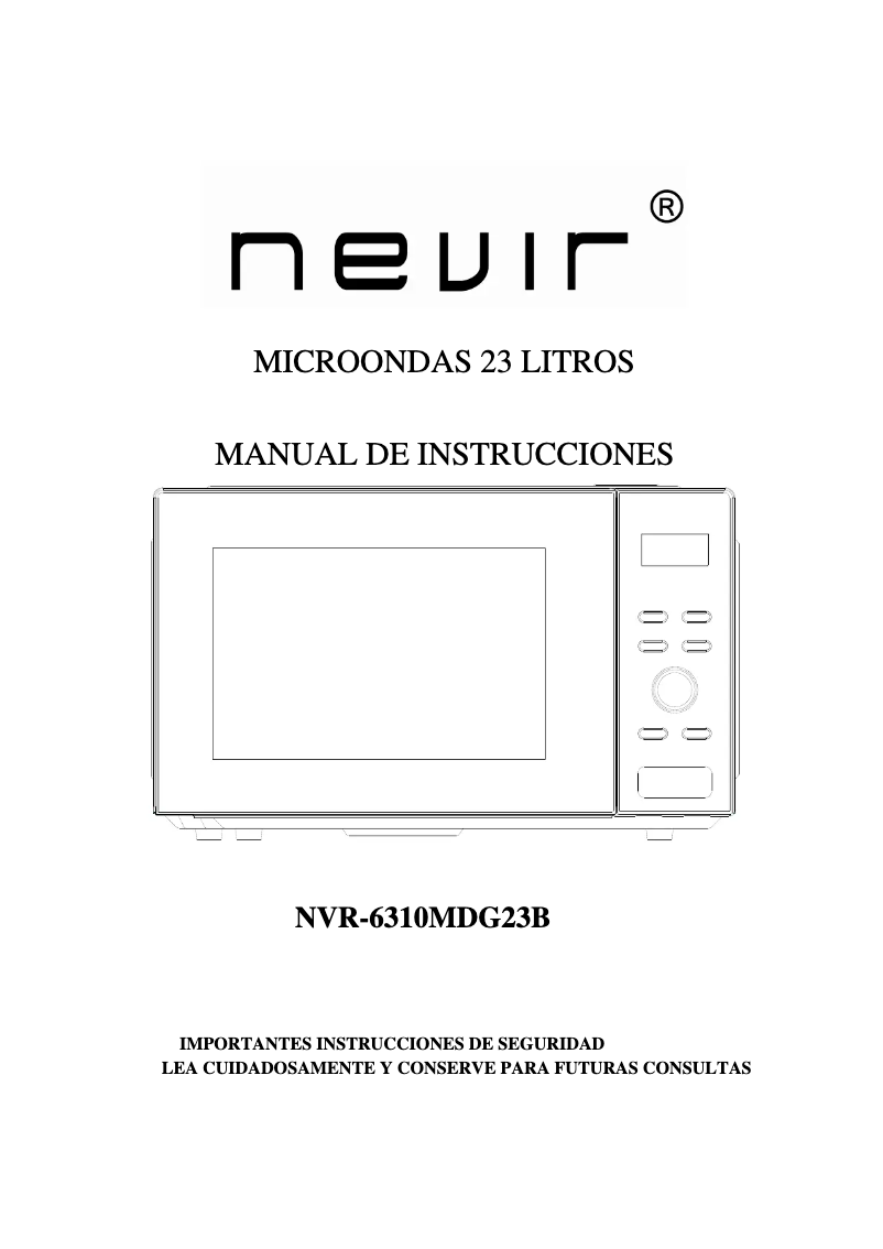 Page 1 de la notice Manuel utilisateur Nevir NVR-6310MDG23B