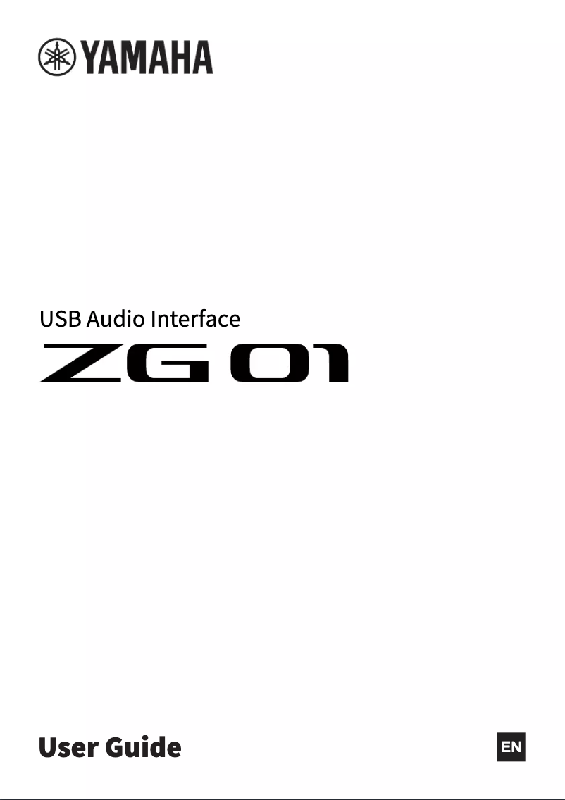 Page 1 de la notice Manuel utilisateur Yamaha ZG01
