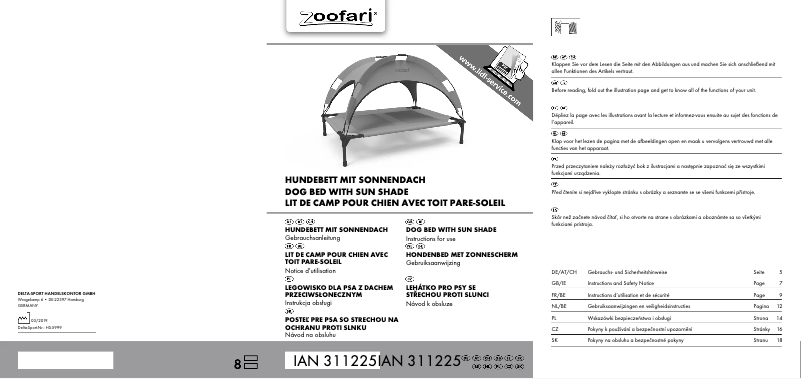 Page 1 de la notice Manuel utilisateur Zoofari IAN 311225