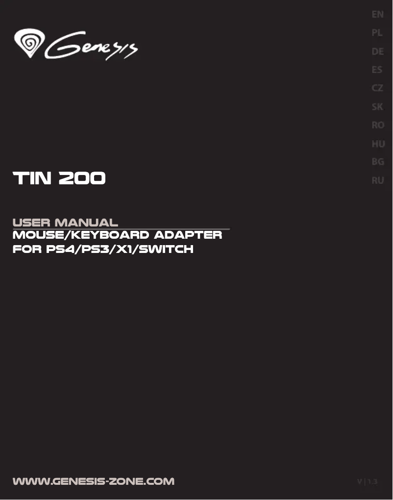 Page 1 de la notice Manuel utilisateur Genesis Tin 200