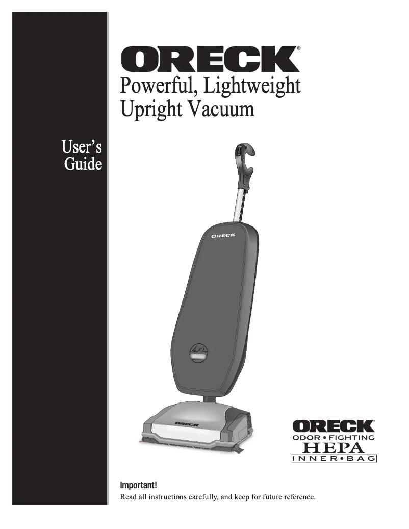 Page 1 de la notice Manuel utilisateur Oreck Axis U7211