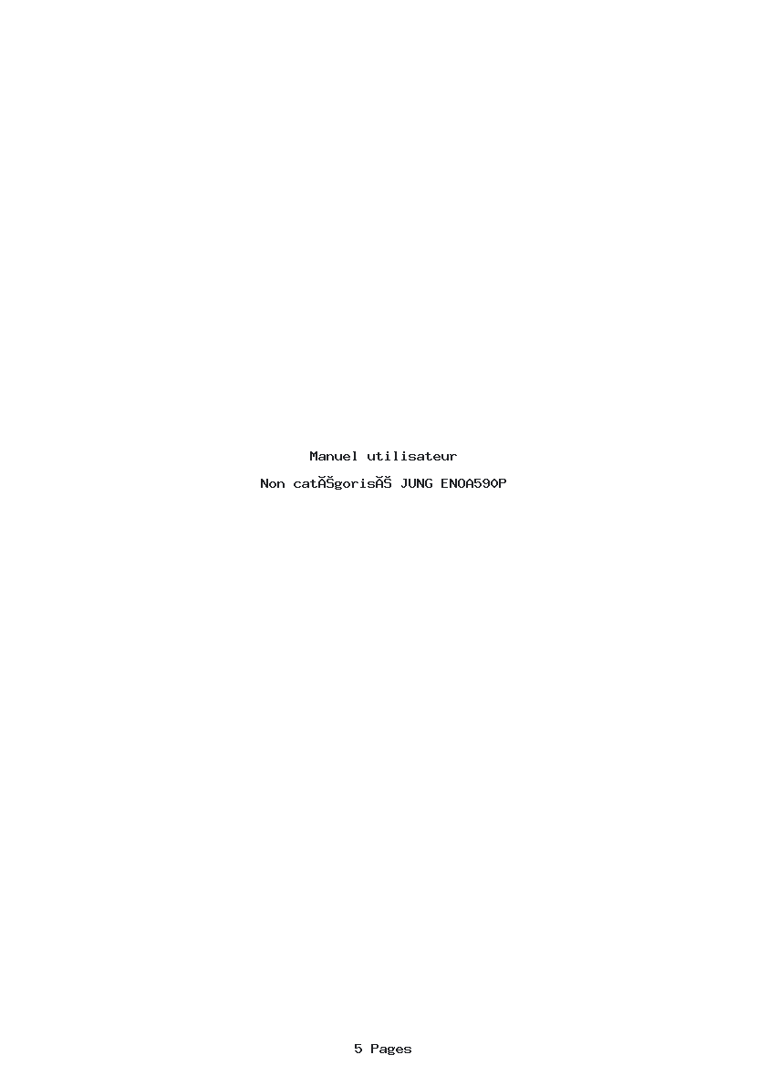 Page 1 de la notice Manuel utilisateur JUNG ENOA590P