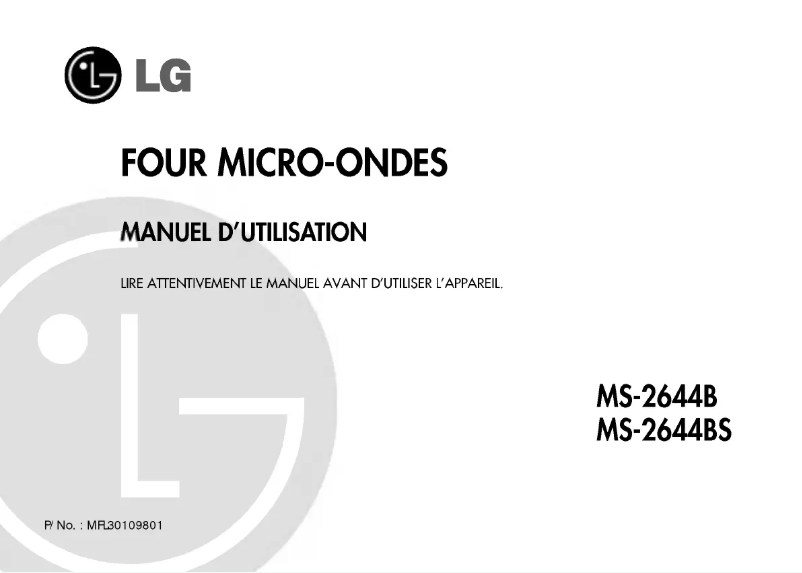 Page 1 de la notice Manuel utilisateur LG MS-2644B