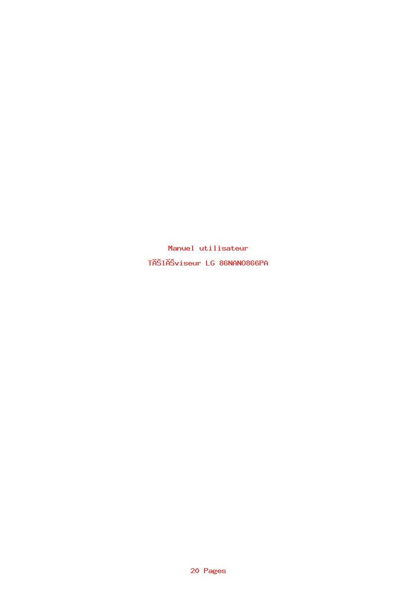 Image de la première page du manuel de l'appareil 86NANO866PA