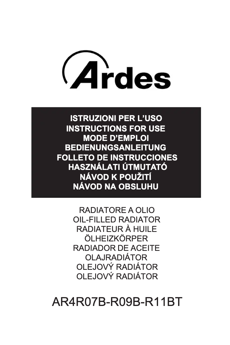 Page 1 of the manual User Manual Ardes 4R09B