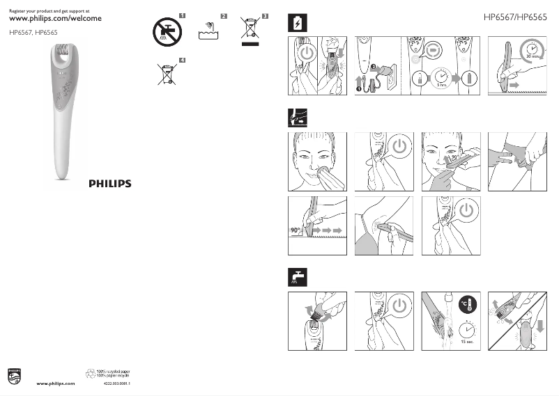 Página 1 del manual Manual de usuario Philips Satinelle Prestige HP6565