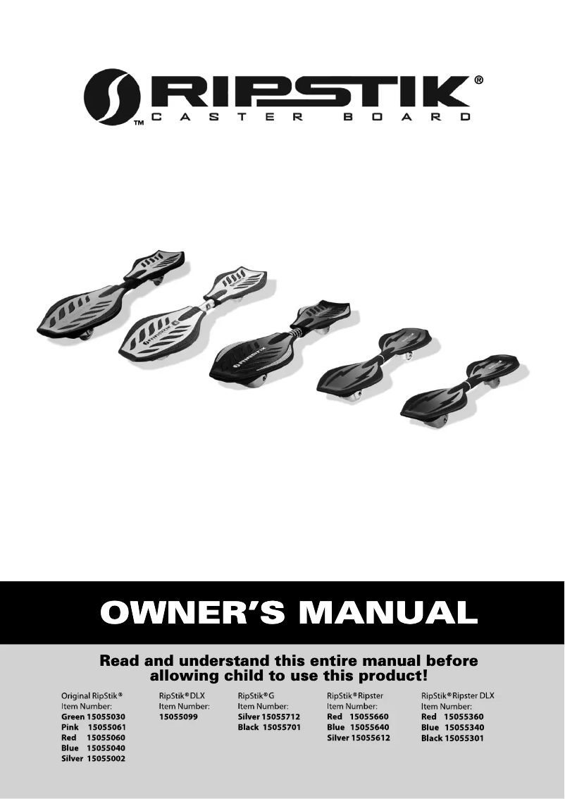 Page 1 of the manual User Manual Razor RipStik Ripster