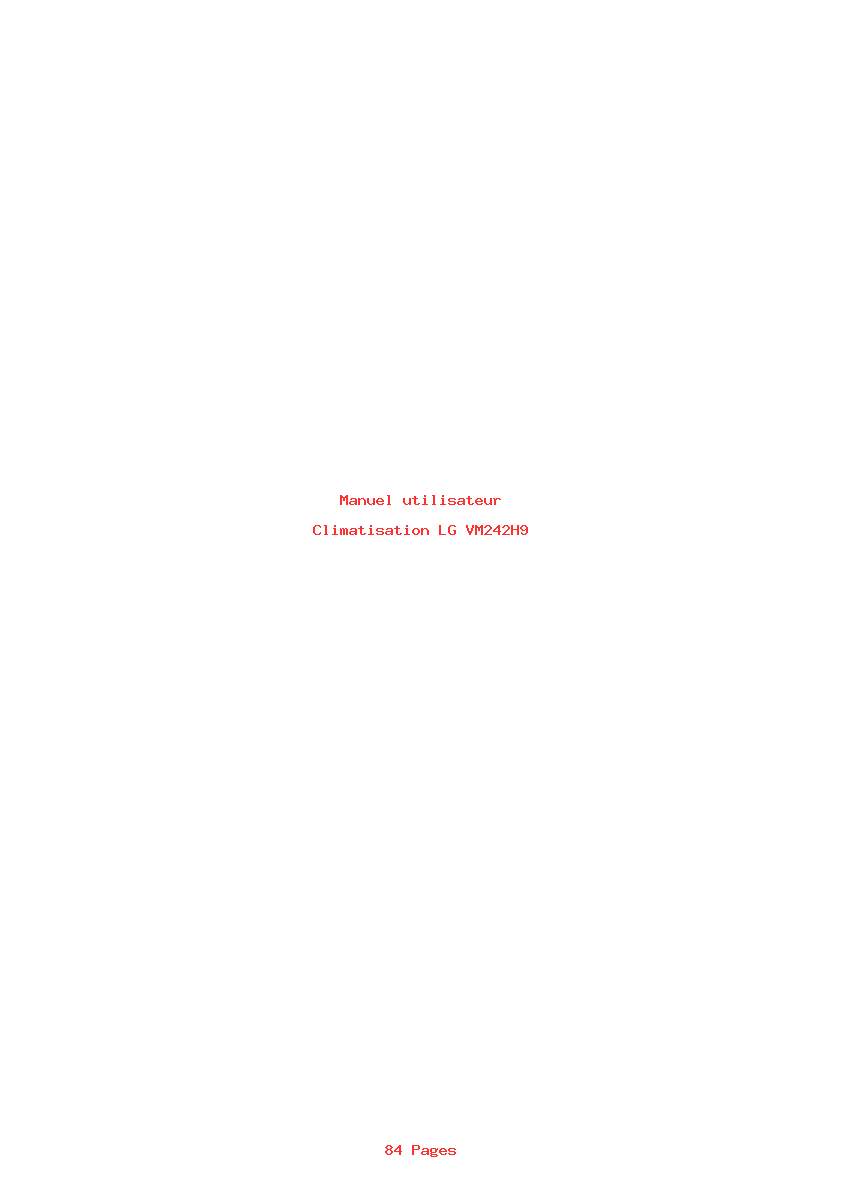 Page 1 de la notice Manuel utilisateur LG VM242H9
