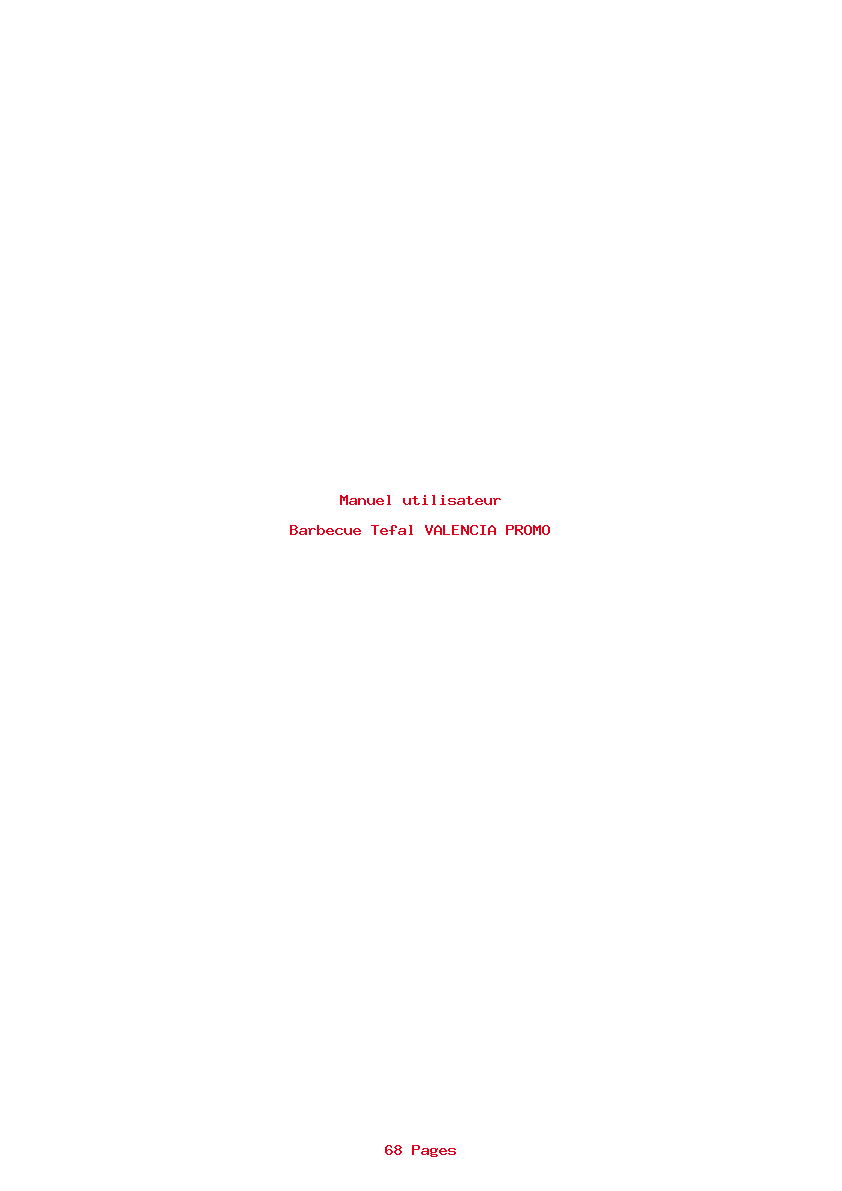 Page 1 de la notice Manuel utilisateur Tefal VALENCIA PROMO