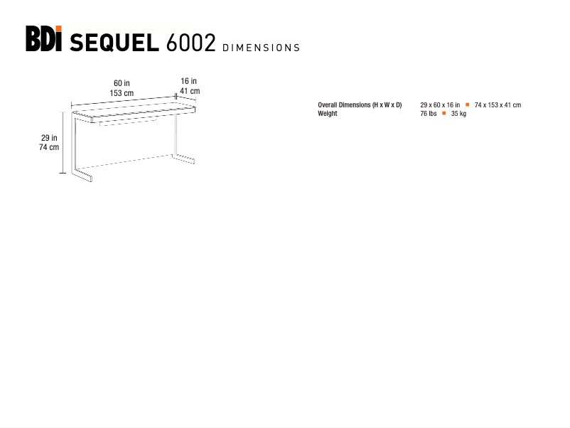 Page 1 de la notice Fiche technique BDI Sequel 6002