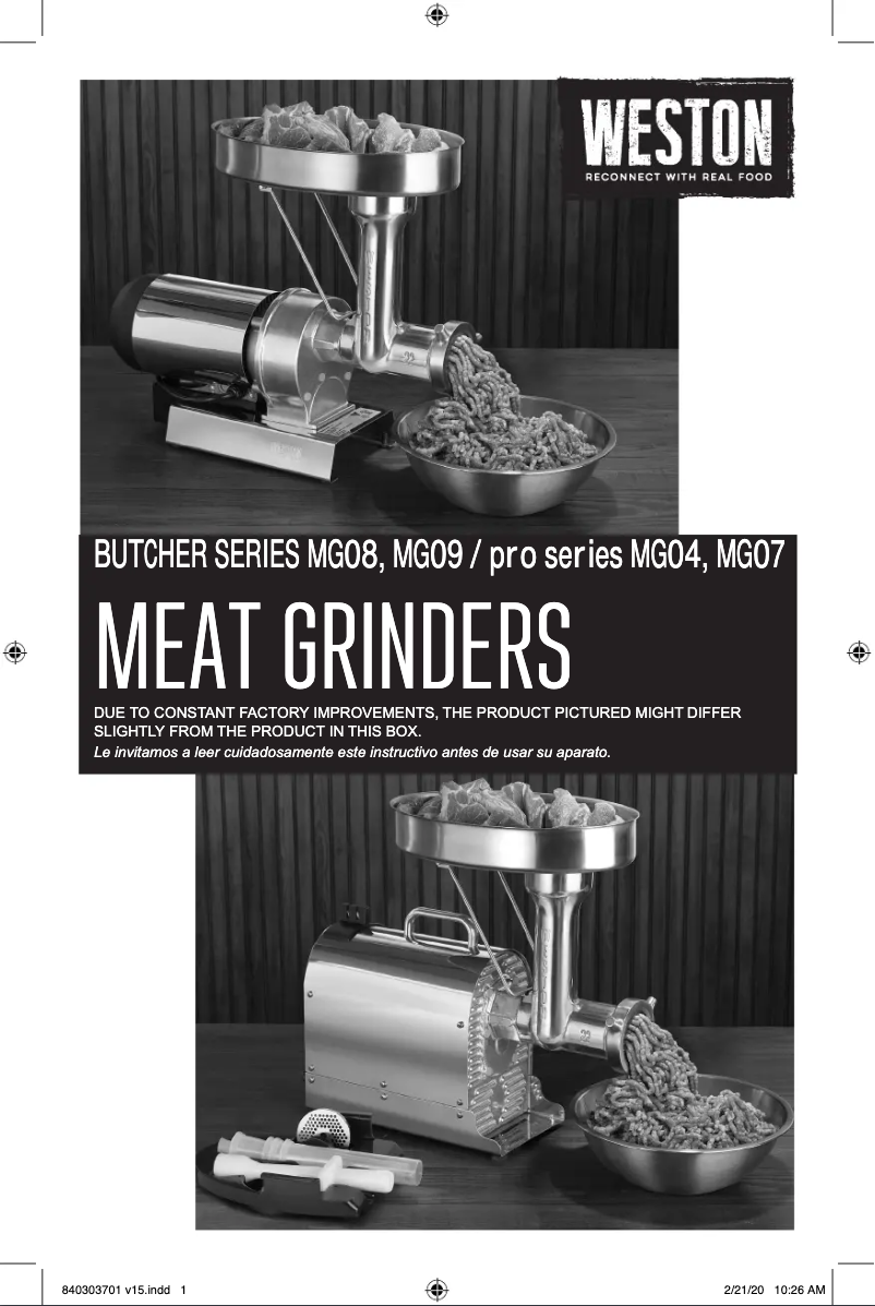 Page 1 of the manual User Manual Weston Butcher Series 09-3201-W