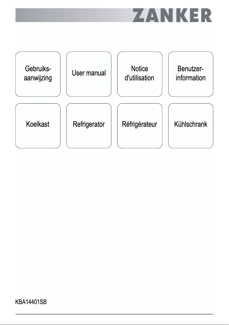 Page 1 de la notice Manuel utilisateur Zanker KBA14401SB