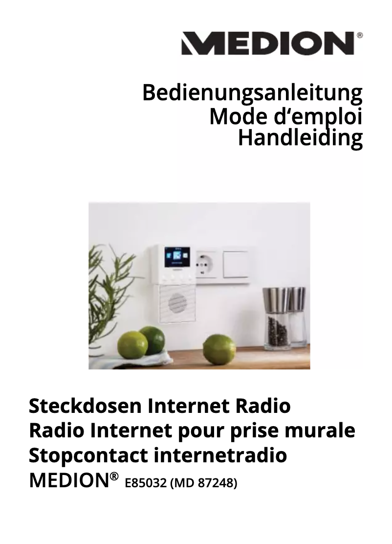 Page 1 of the manual User Manual Medion E85032 MD 87248